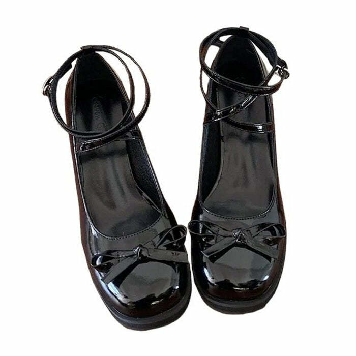 Vintage Y2K Lacquered Mary Janes for Coquette and Grunge Aesthetics