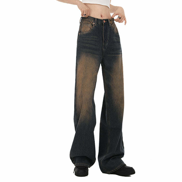 Washed Brown 90's Kids Jeans - Y2K Aesthetic Vintage Style Denim