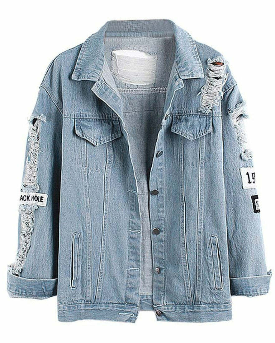 Where Is My Mind? Y2K Denim Jacket for Grunge and Coquette Aesthetic