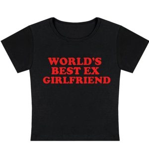 World's Best Ex Girlfriend Y2K Slogan Top for Cute Aesthetic Outfits