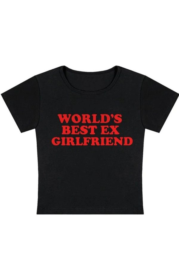 World's Best Ex Girlfriend Y2K Slogan Top for Cute Aesthetic Outfits