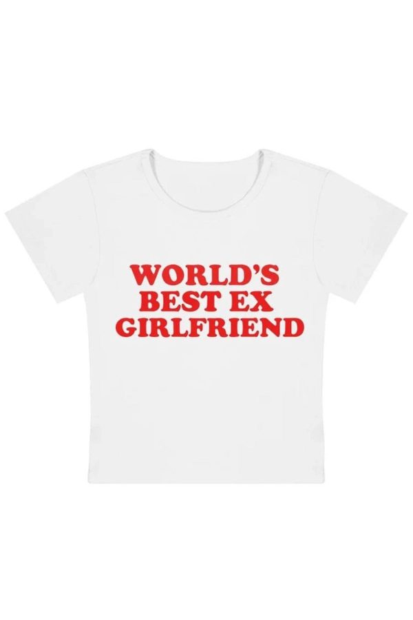 World's Best Ex Girlfriend Y2K Slogan Top for Cute Aesthetic Outfits