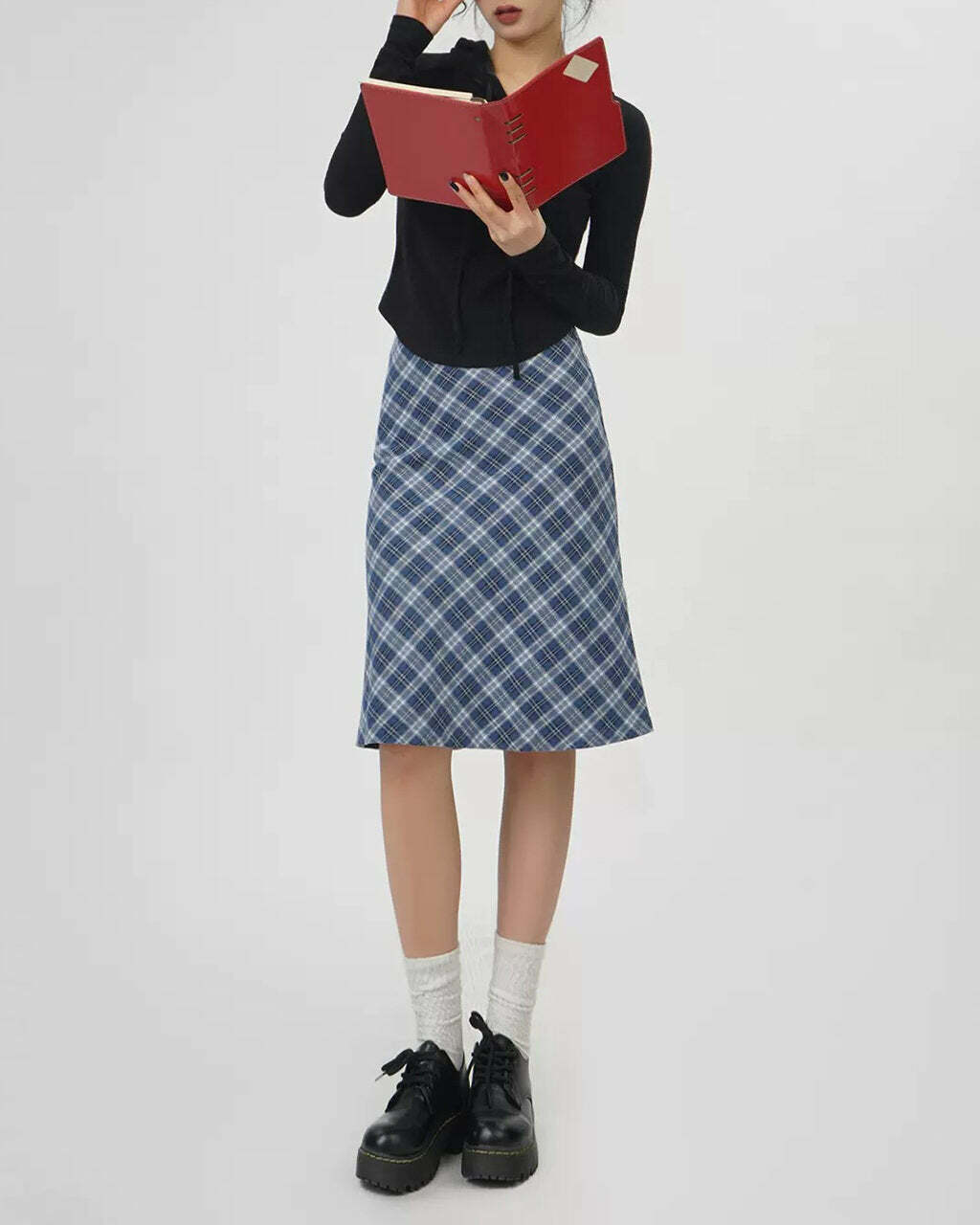 Worry Less Blue Plaid Cargo Skirt - Y2K Aesthetic & Coquette Style