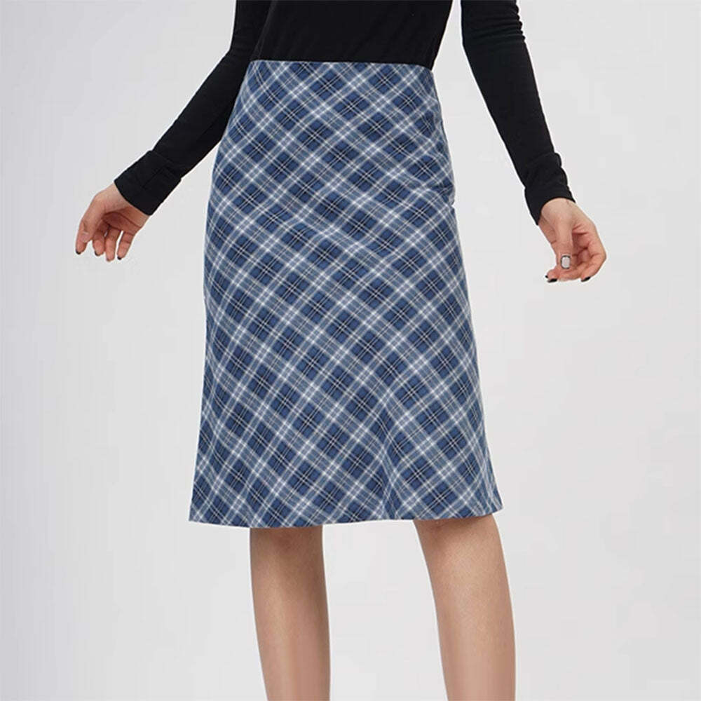 Worry Less Blue Plaid Cargo Skirt - Y2K Aesthetic & Coquette Style