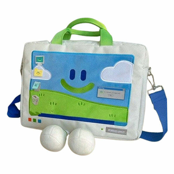 Y2K Aesthetic 2.0 Windows XP Embroidery Handbag for Trendy Outfits