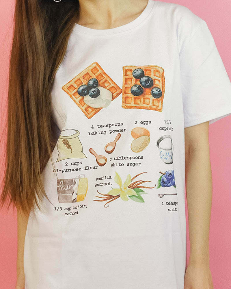 Y2K Aesthetic Belgian Waffles T-Shirt for Cute and Comfy Outfits