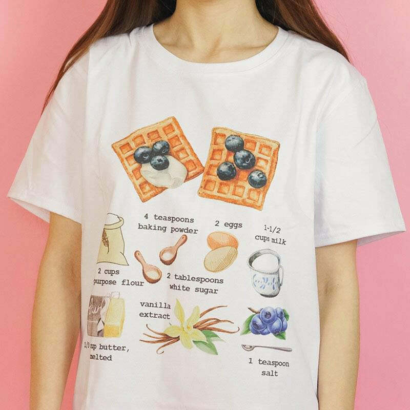 Y2K Aesthetic Belgian Waffles T-Shirt for Cute and Comfy Outfits