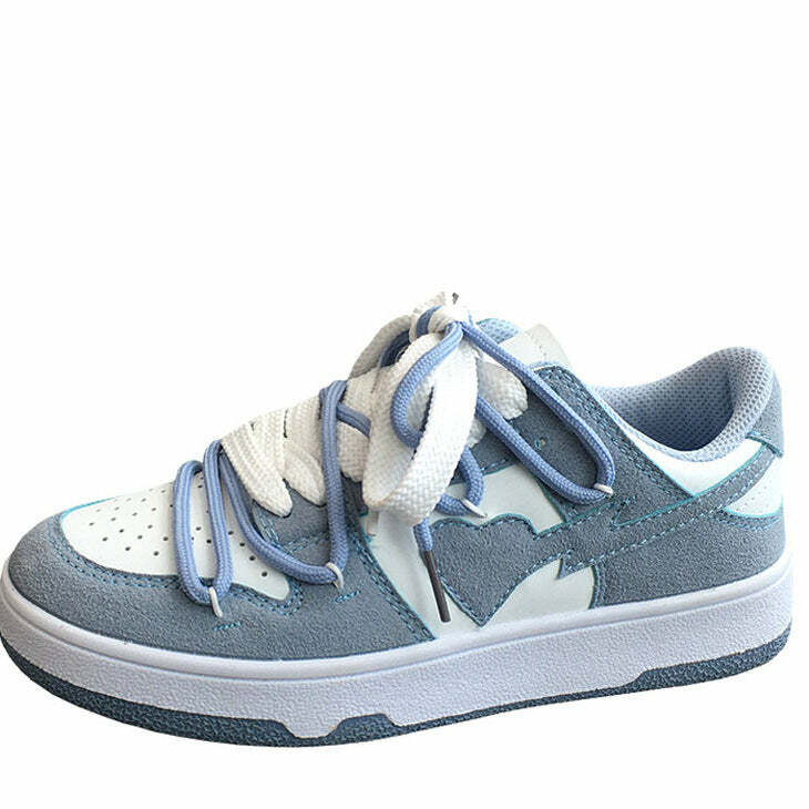 Y2K Aesthetic Blue Heart Sneakers for Cute and Comfy Outfits