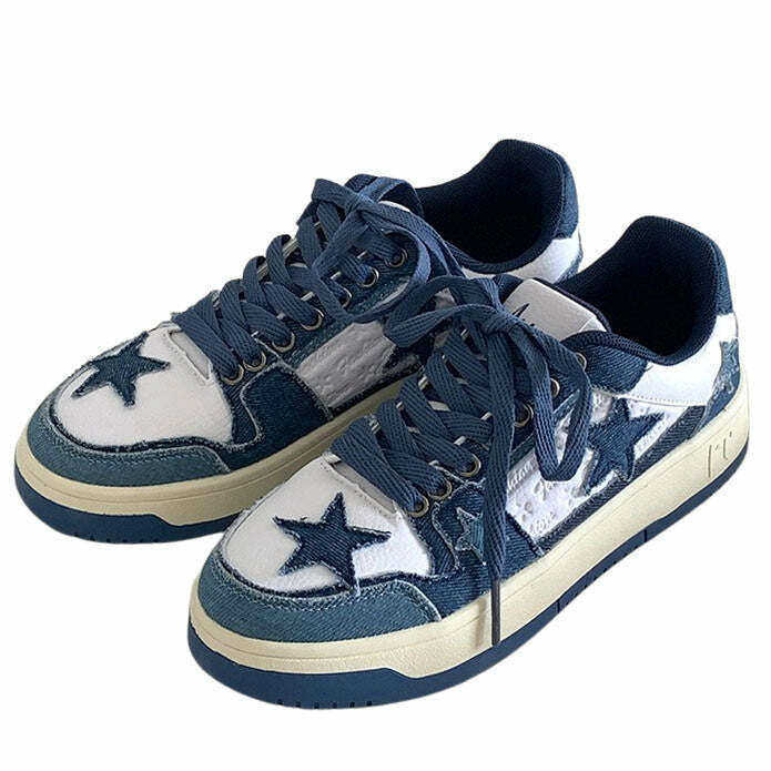 Y2K Aesthetic Blue Jeans Sneakers for Trendy Outfits and Comfy Style