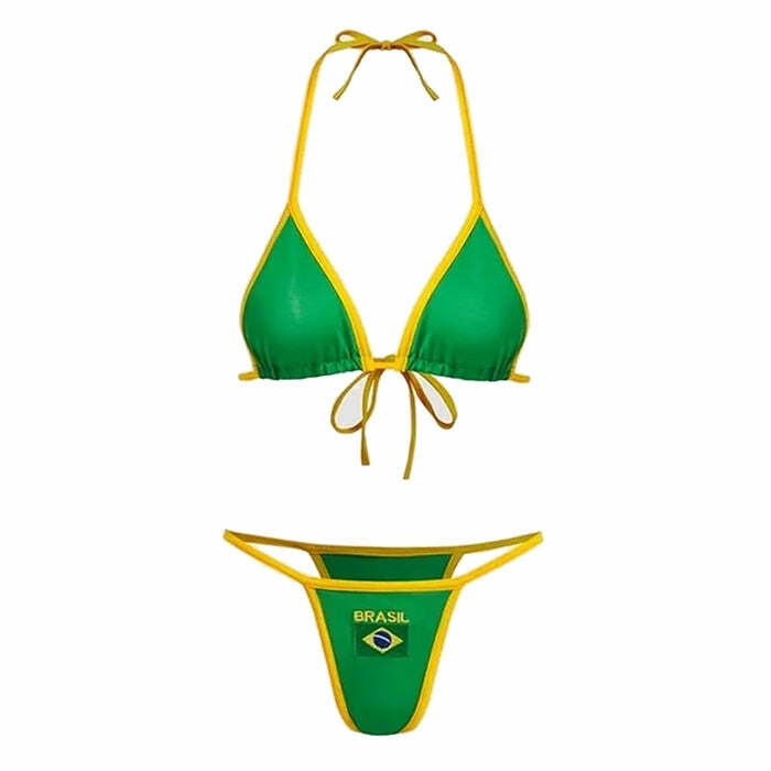 Y2K Aesthetic Brasil Bikini Set - Cute Pastel Colors for Summer Vibes