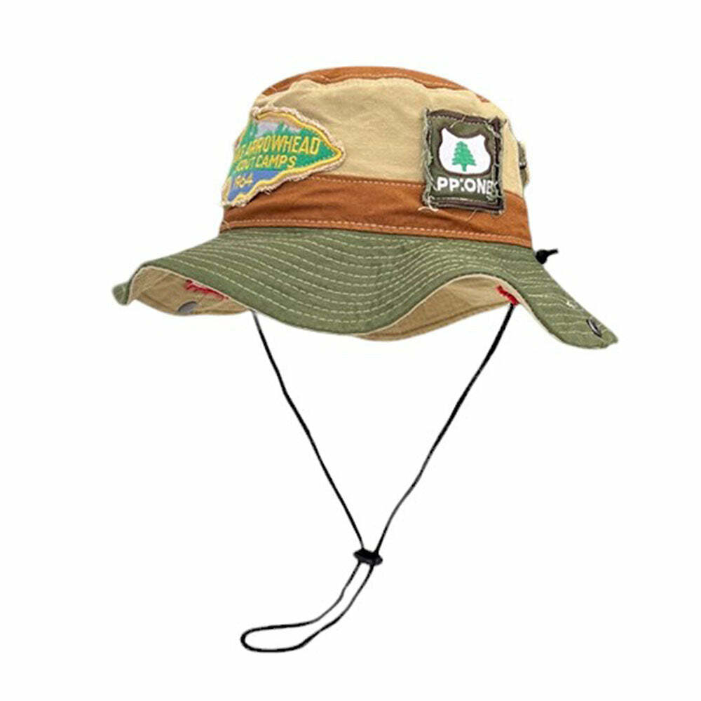 Y2K Aesthetic Camp Explorer Cap for Trendy Outdoor Adventures