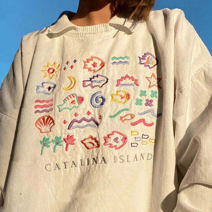 Y2K Aesthetic Catalina Island Vintage Sweatshirt for Cozy Style