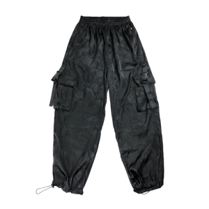 Y2K Aesthetic Chinese Dragon Cargo Pants for Trendy Grunge Style