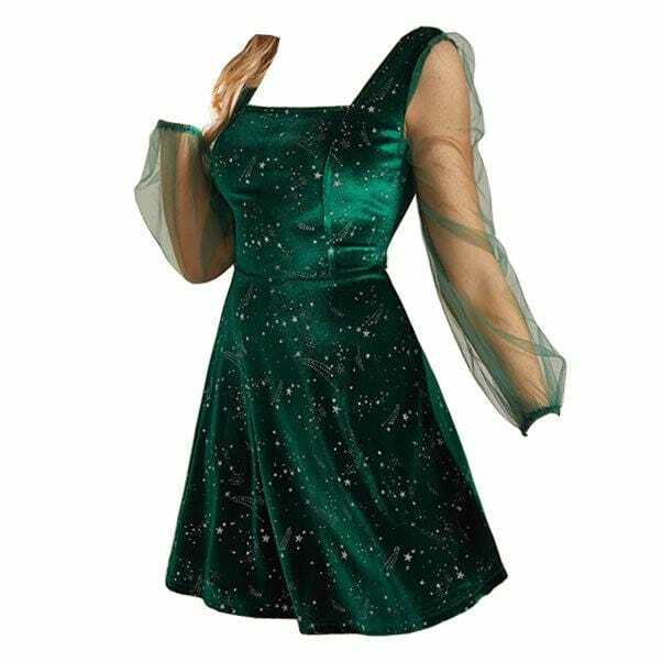 Y2K Aesthetic Constellation Dress - Cute Pastel Goth Style for Every Occasion