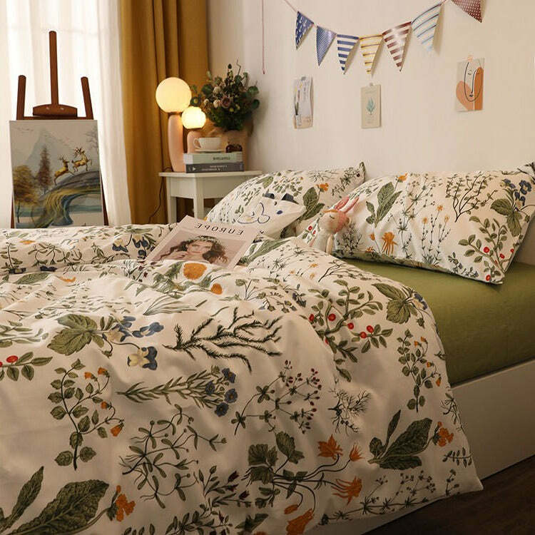 Y2K Aesthetic Dandelion Bedding Set for Cozy, Cute Room Decor