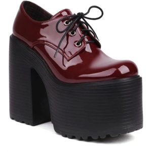 Y2K Aesthetic Darkwave Chunky Lace-Up Boots for Grunge Style Lovers