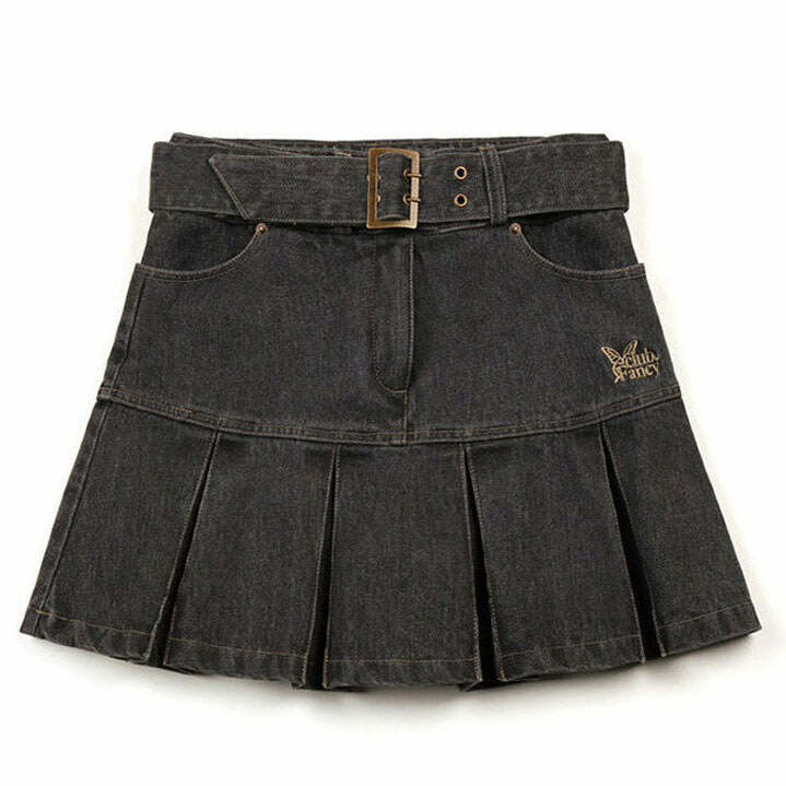 Y2K Aesthetic Denim Skirt with Fairycore Vibes for Trendy Outfits