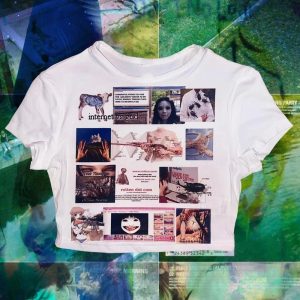 Y2K Aesthetic Digital Dystopia Collage Top for Trendy Outfits