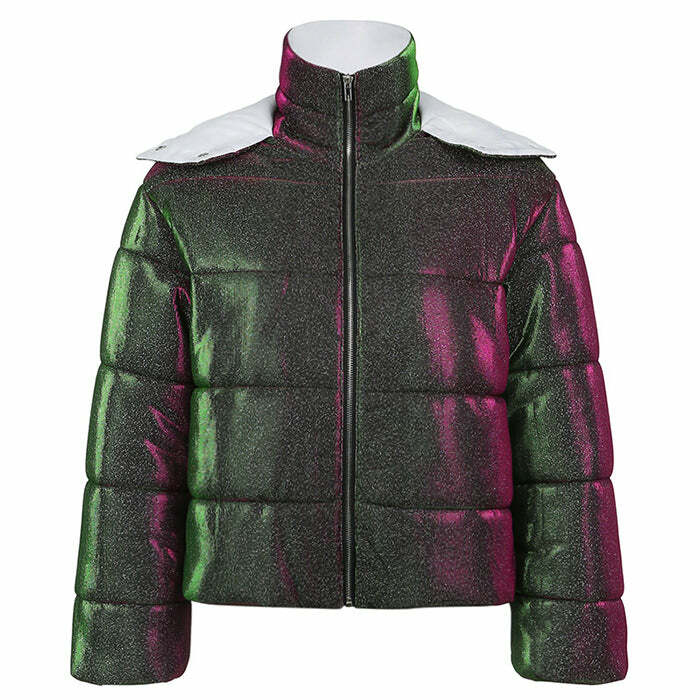 Y2K Aesthetic Disco Dynasty Puffer Jacket for Trendy Fashion Lovers