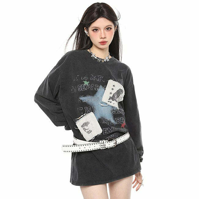 Y2K Aesthetic Downtown Girl Sweatshirt - Comfy & Trendy Style