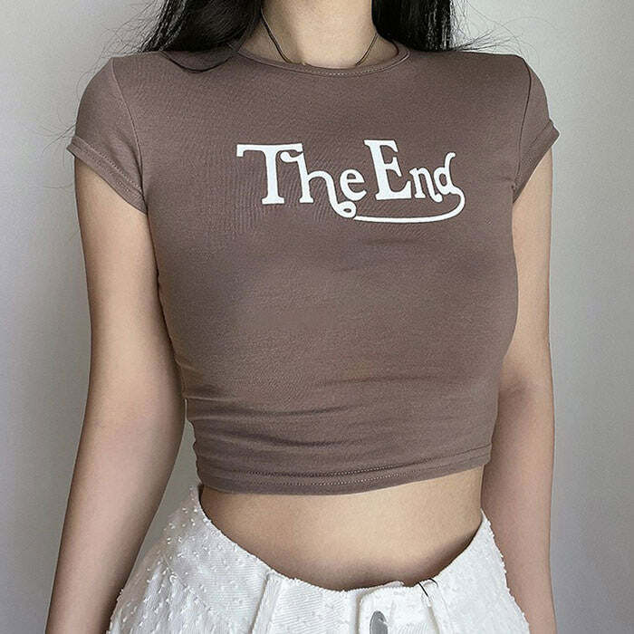 Y2K Aesthetic End Crop Top - Cute Pastel Goth Style for Trendy Outfits