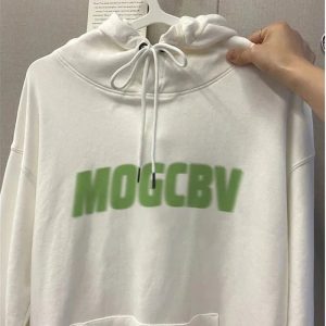 Y2K Aesthetic Fall Minimalist Block Letter Hoodie for Cozy Style