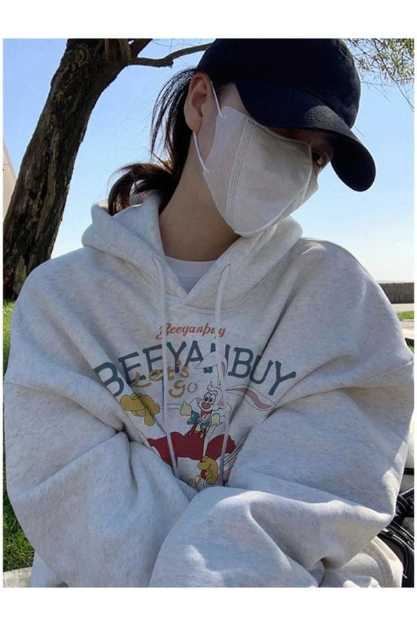 Y2K Aesthetic Fall Retro Cartoon Graphic Hoodie for Cozy Style