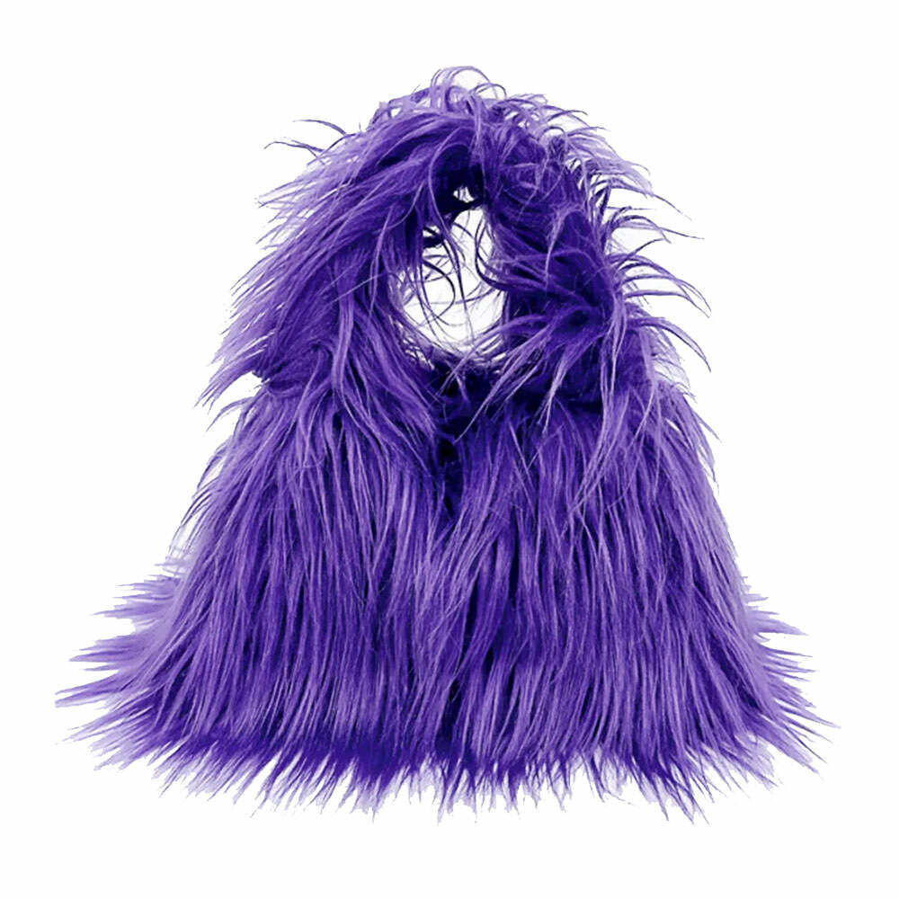 Y2K Aesthetic Fuzzy Mini Bag for Coquette and Grunge Outfits