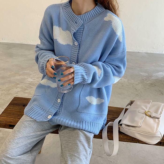 Y2K Aesthetic Gone Dreaming Cloud Cardigan for Cozy Chic Vibes