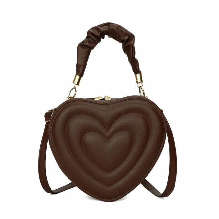 Y2K Aesthetic Heart-Shaped Bag for Cute Outfits and Coquette Style