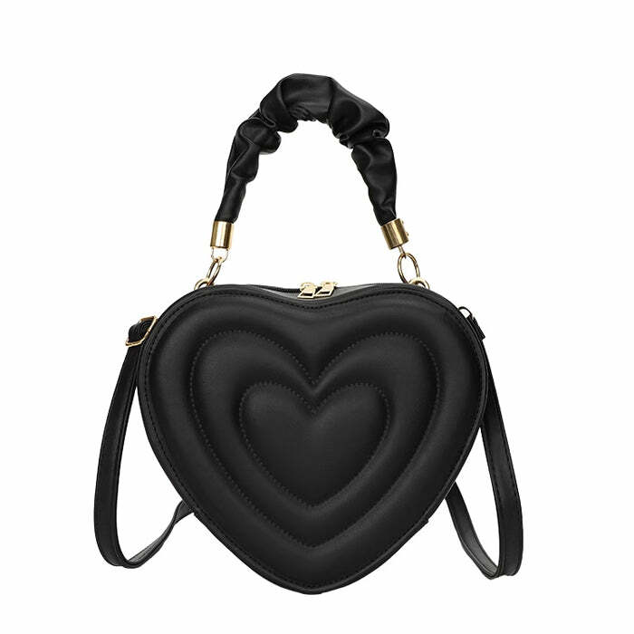 Y2K Aesthetic Heart-Shaped Bag for Cute Outfits and Coquette Style