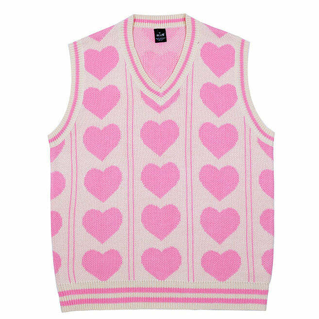 Y2K Aesthetic Heart Vest - Cute Layering Piece for Coquette Style Outfits