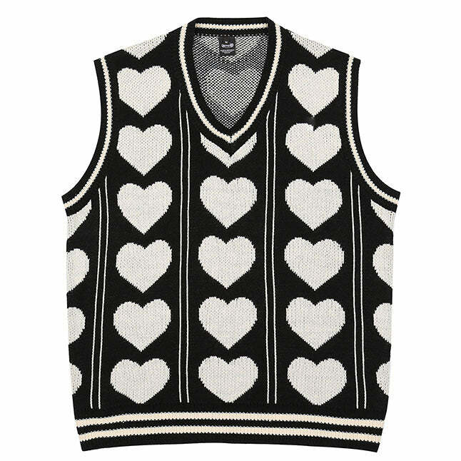 Y2K Aesthetic Heart Vest - Cute Layering Piece for Coquette Style Outfits