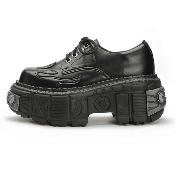 Y2K Aesthetic Hellbound Platform Derby Shoes for Grunge Style Lovers