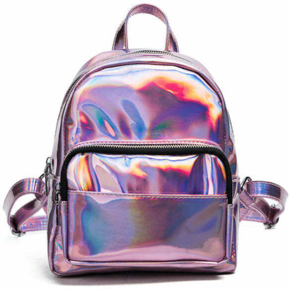 Y2K Aesthetic Holo Mini Backpack for Trendy Outfits and Cute Styles