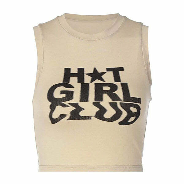 Y2K Aesthetic Hot Girl Club Crop Top - Cute & Comfy Party Essential