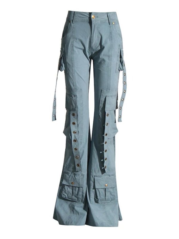 Y2K Aesthetic Hybrid Harness Split Jeans for Trendy Grunge Style