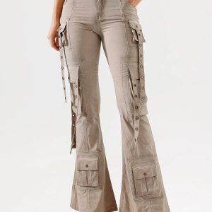 Y2K Aesthetic Hybrid Harness Split Jeans for Trendy Grunge Style