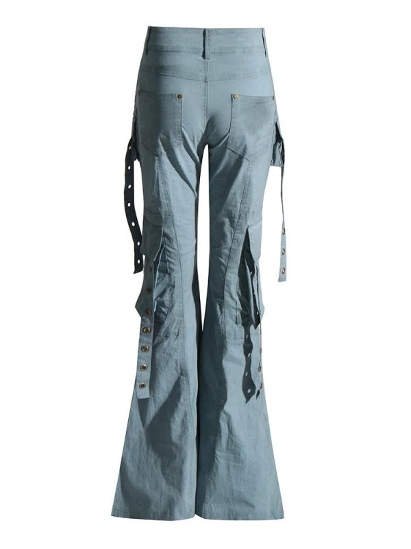 Y2K Aesthetic Hybrid Harness Split Jeans for Trendy Grunge Style