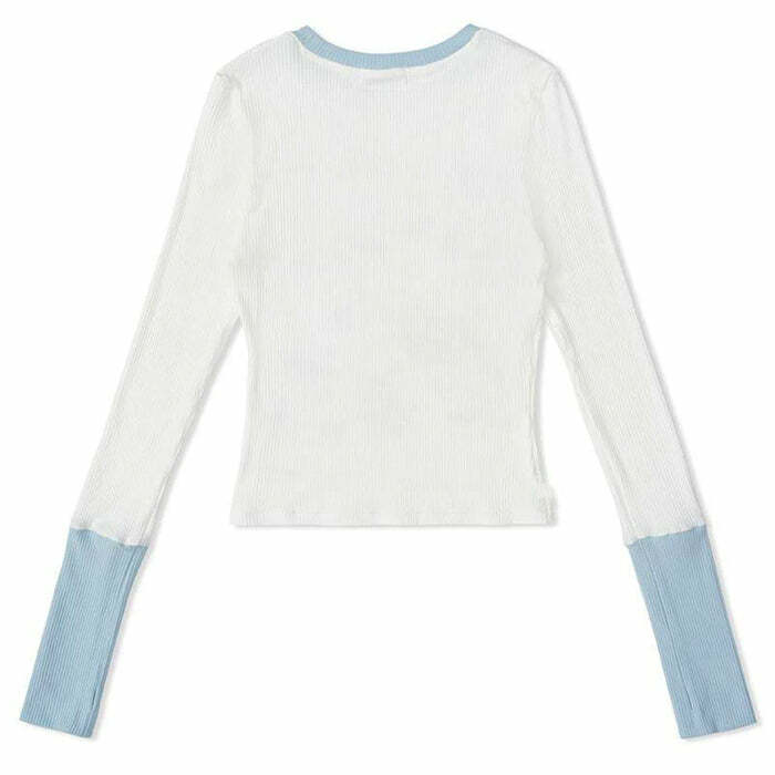 Y2K Aesthetic Kitty Long Sleeve Top - Cute & Comfy for Every Outfit