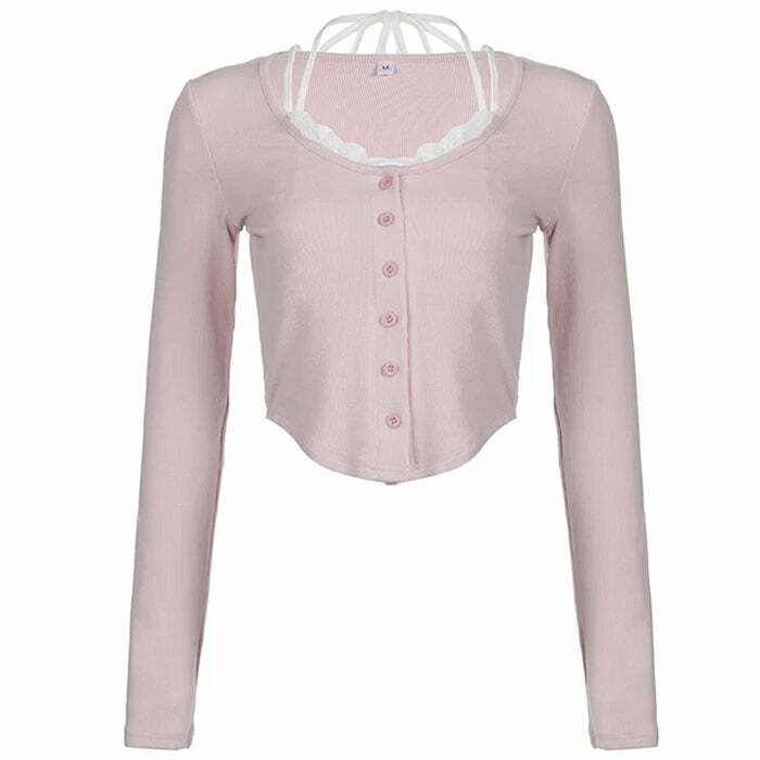 Y2K Aesthetic Layered Pink Top for Cute and Comfy Outfits