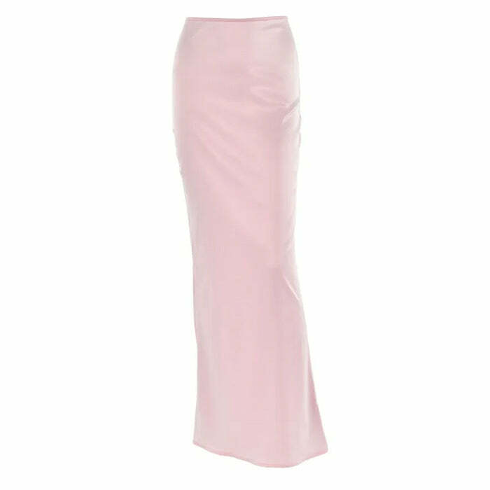 Y2K Aesthetic Mermaid Core Satin Maxi Skirt for Effortless Style