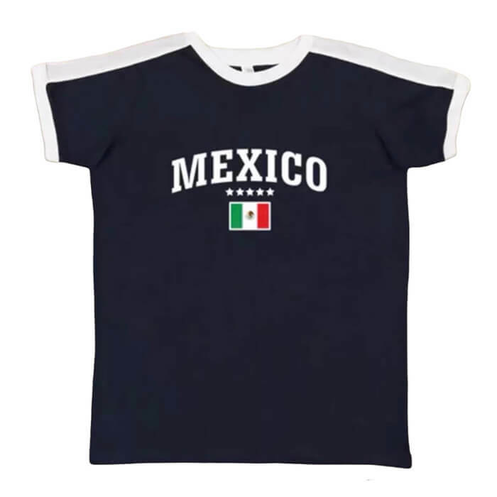 Y2K Aesthetic Mexico Raglan Baby Tee - Cute Top for Coquette Style