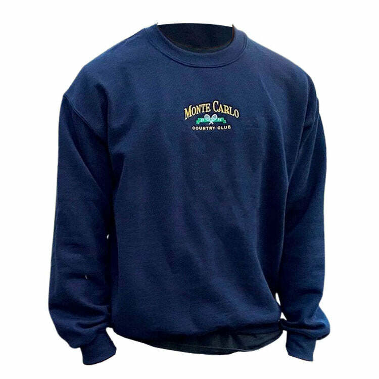 Y2K Aesthetic Monte Carlo Tennis Sweatshirt for Comfy Retro Style