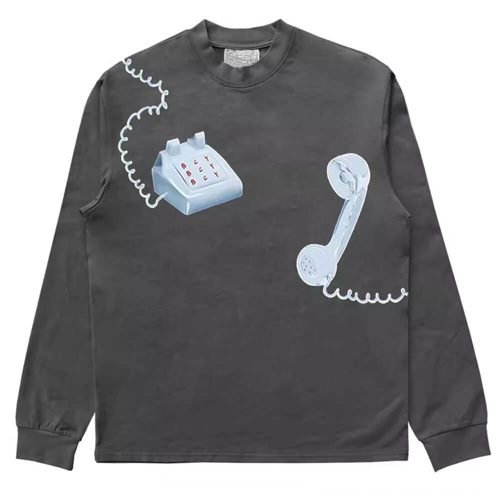 Y2K Aesthetic Old School Phone Graphic Sweatshirt for Trendy Looks