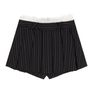 Y2K Aesthetic Pinstripe Power Skirt Set for Chic Coquette Style