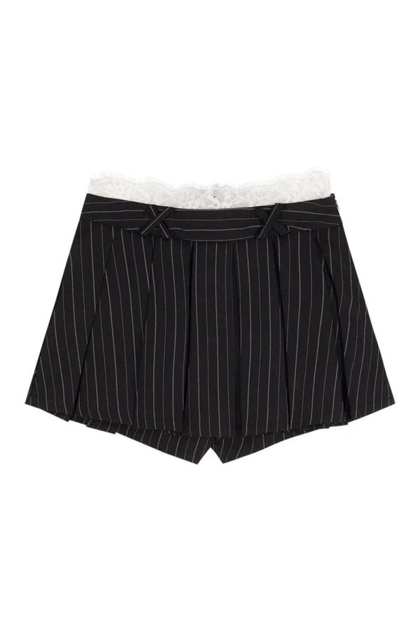 Y2K Aesthetic Pinstripe Power Skirt Set for Chic Coquette Style