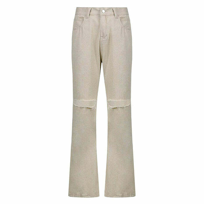 Y2K Aesthetic Portrait Mode Flare Jeans for Trendy Outfits