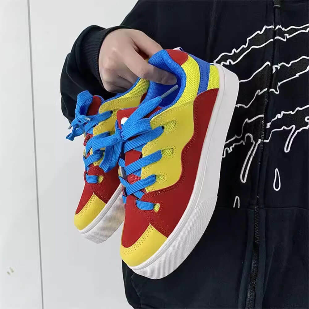 Y2K Aesthetic Primary Colors Skater Sneakers for Trendy Outfits