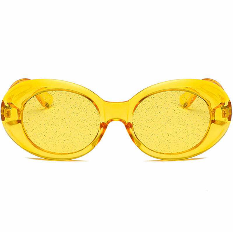 Y2K Aesthetic See Through Sparkle Sunglasses for Trendy Outfits